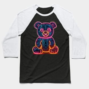 Neon Bear Baseball T-Shirt